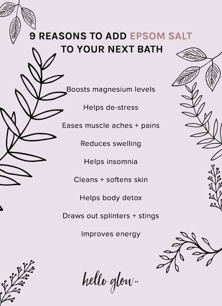 9 reasons to add Epsom salt to your next bath - Hello Glow