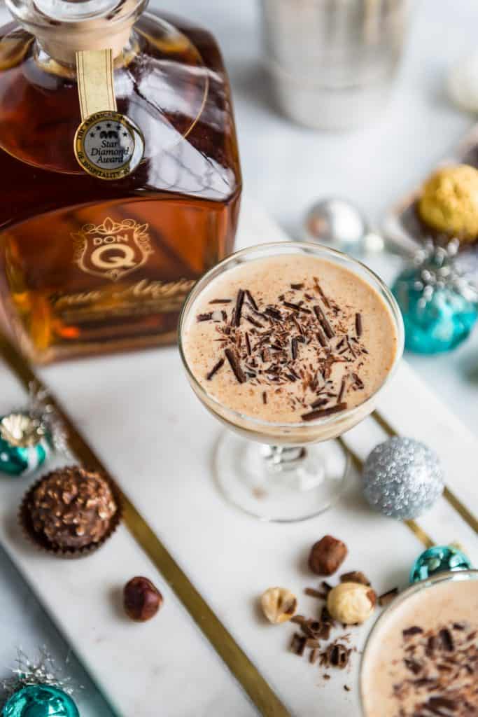 Holiday Rum Cocktail made with Don Q Gran Anejo Rum and hints of chocolate, hazelnut, and nutmeg | HelloGlow.co