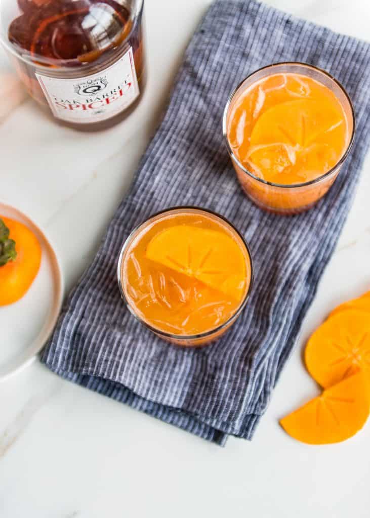 Persimmon Spiced Rum Old Fashioned | HelloGlow.co