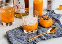 Persimmon Spiced Rum Old Fashioned made with Oak Barrel Aged Don Q Puerto Rican Rum | HelloGlow.co