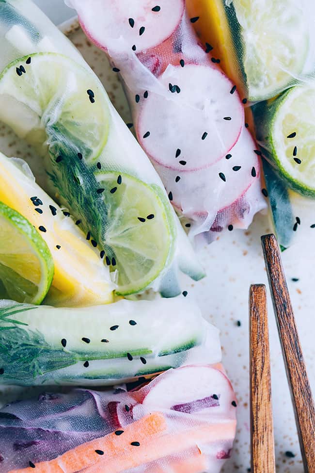 Fresh Spring Rolls with Coconut Peanut Butter Sauce