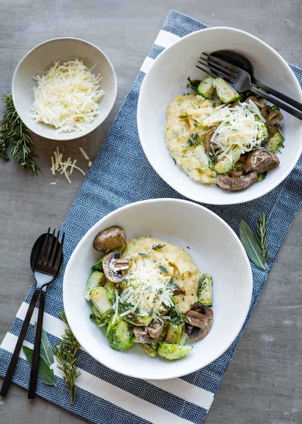 Creamy Herbed Potenta Bowls