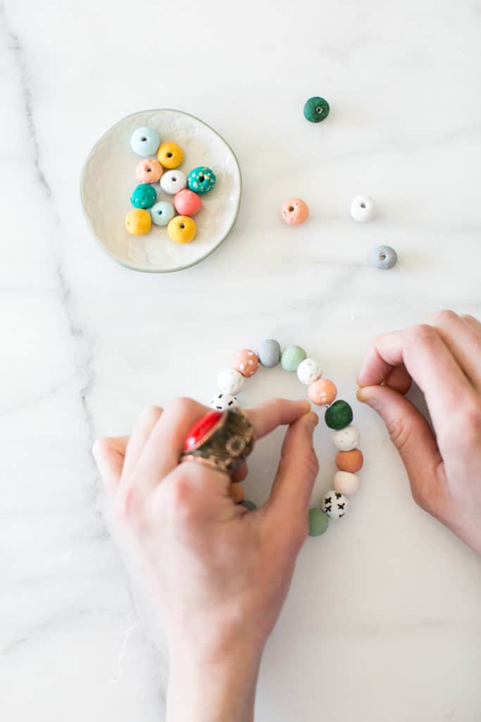 How to string beads for bug-repelling bracelet