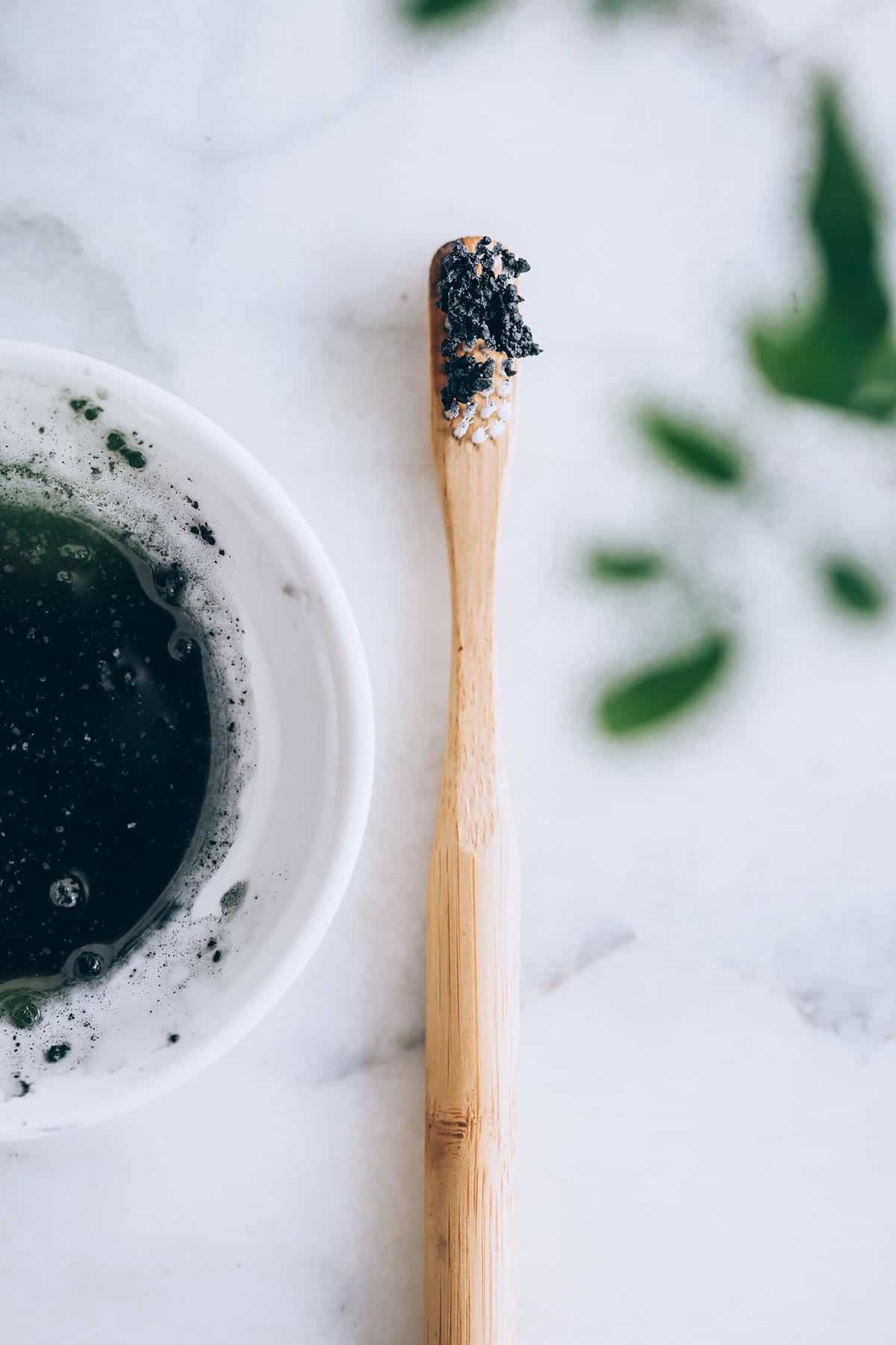 Whiten teeth with activated charcoal