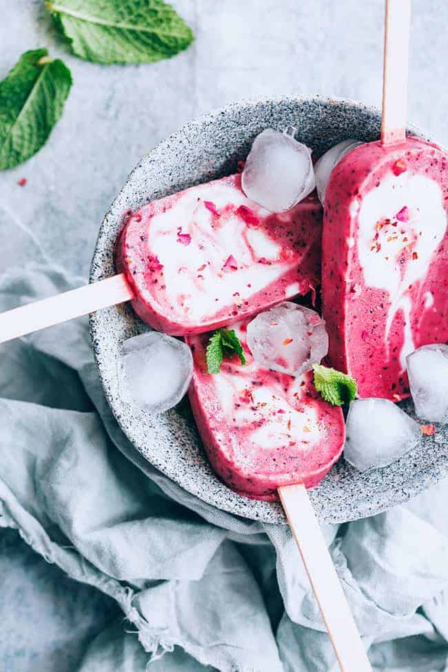 12 All-Natural Pink and Red Recipes That Are Still a Treat - Berry Ginger Popsicles