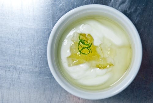 Poached aloe yogurt