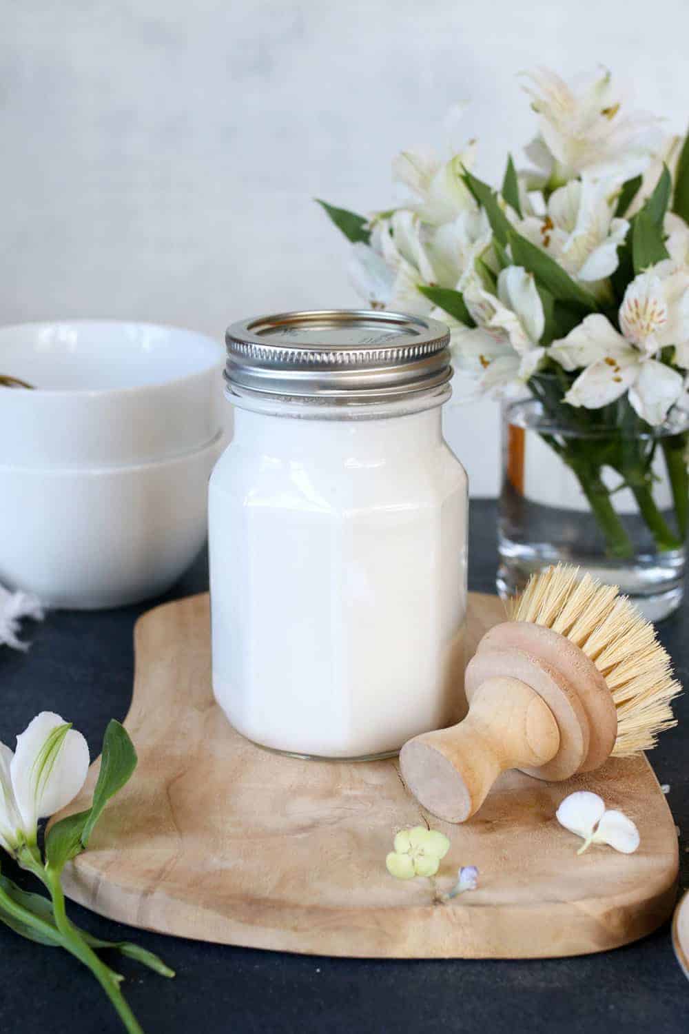 Homemade Liquid Dishwasher Detergent with Essential Oils