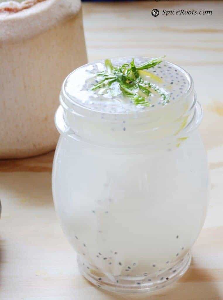 Basil Seeds and Coconut Water Drink from Spice Roots