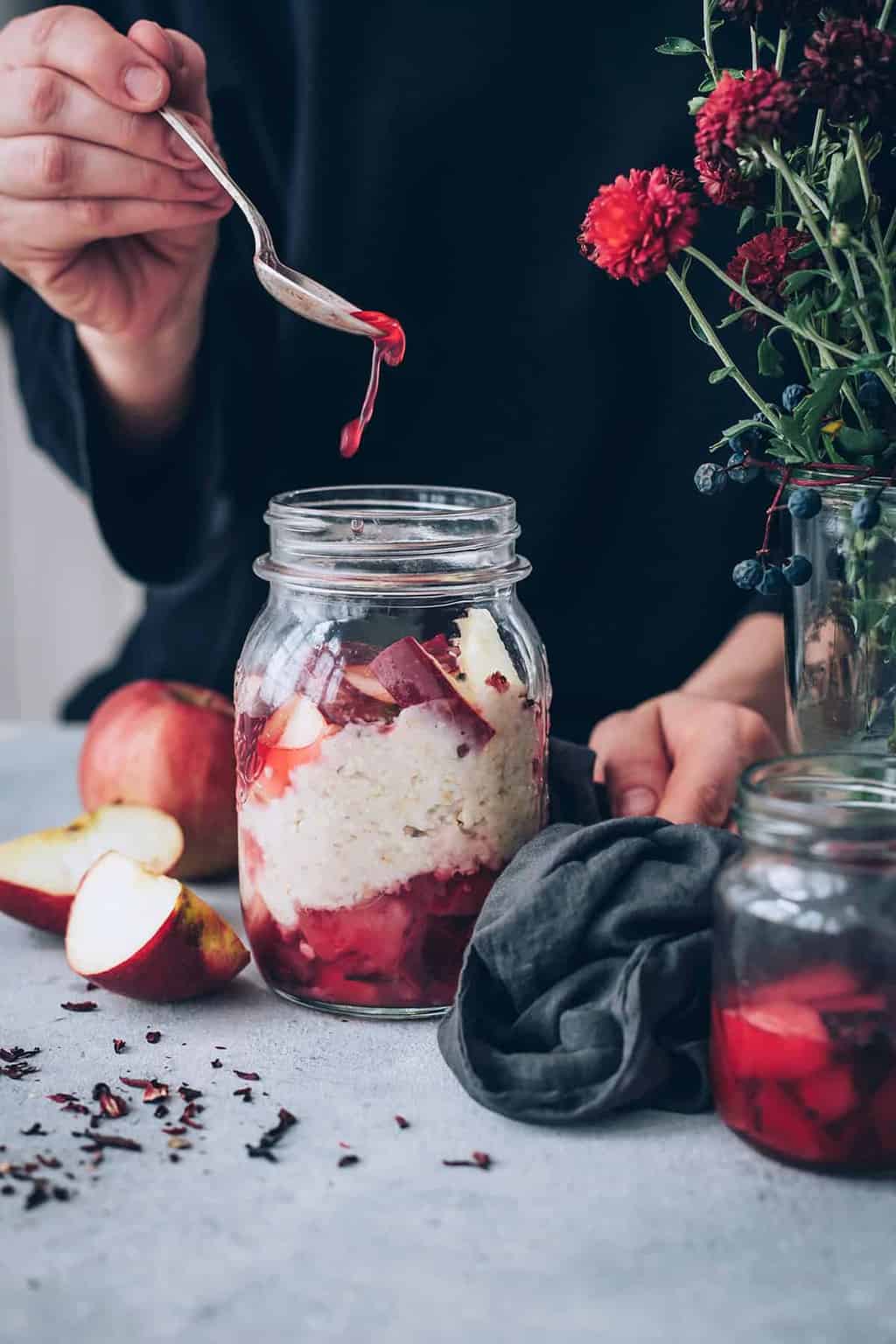 Overnight Oats with Apple Compote