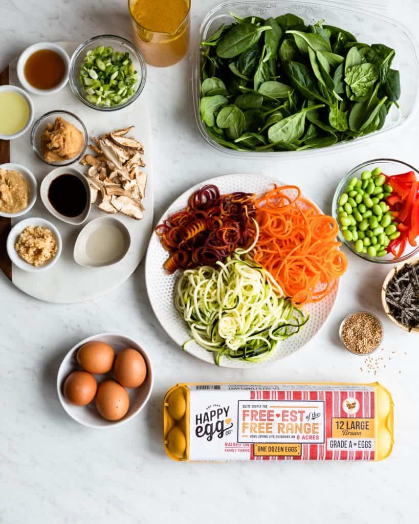 Rainbow Veggie Ramen Bowls