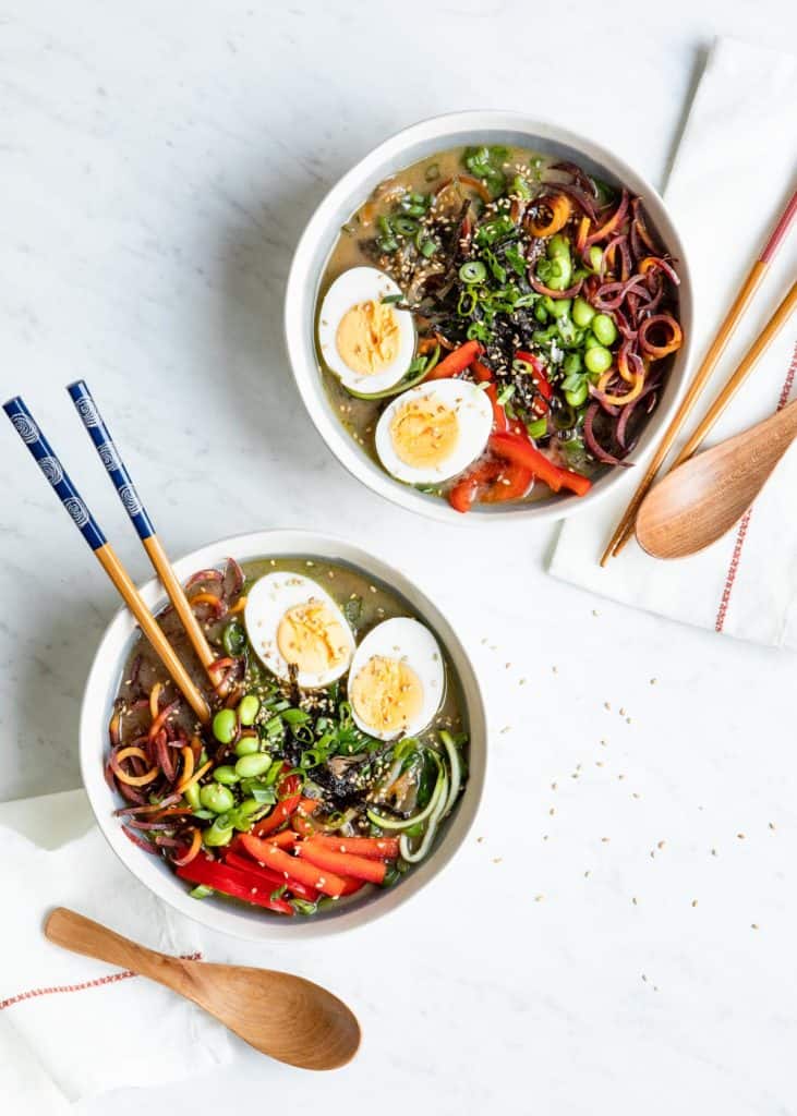 Rainbow Veggie Ramen Bowls