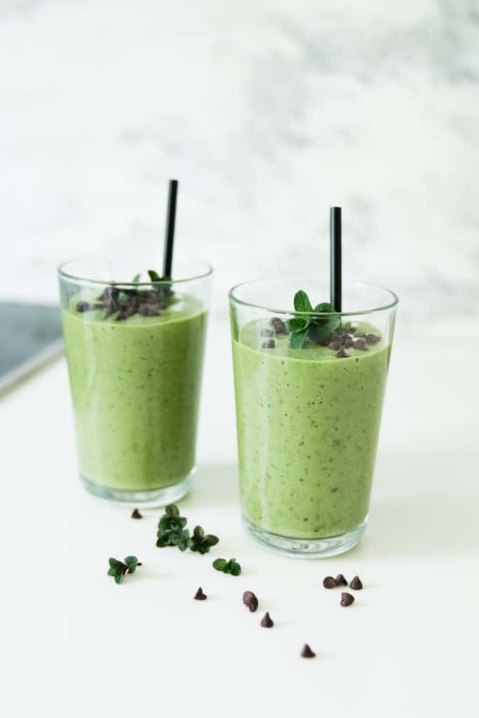 Mint Chocolate Chip Smoothie with CBD Oil from Healthfully Ever After