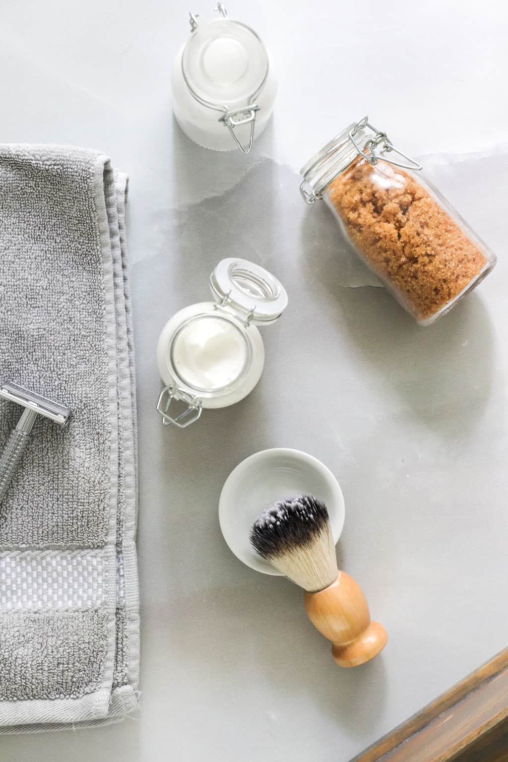 DIY Shaving Kit with Face Scrub and Shaving Cream