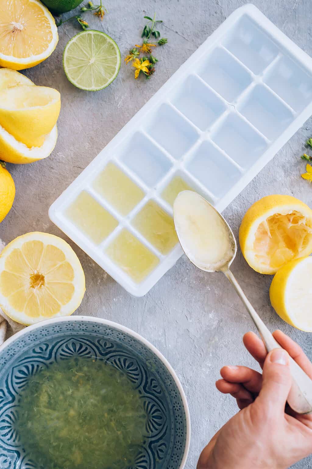 Lemon Juice Ice Cubes