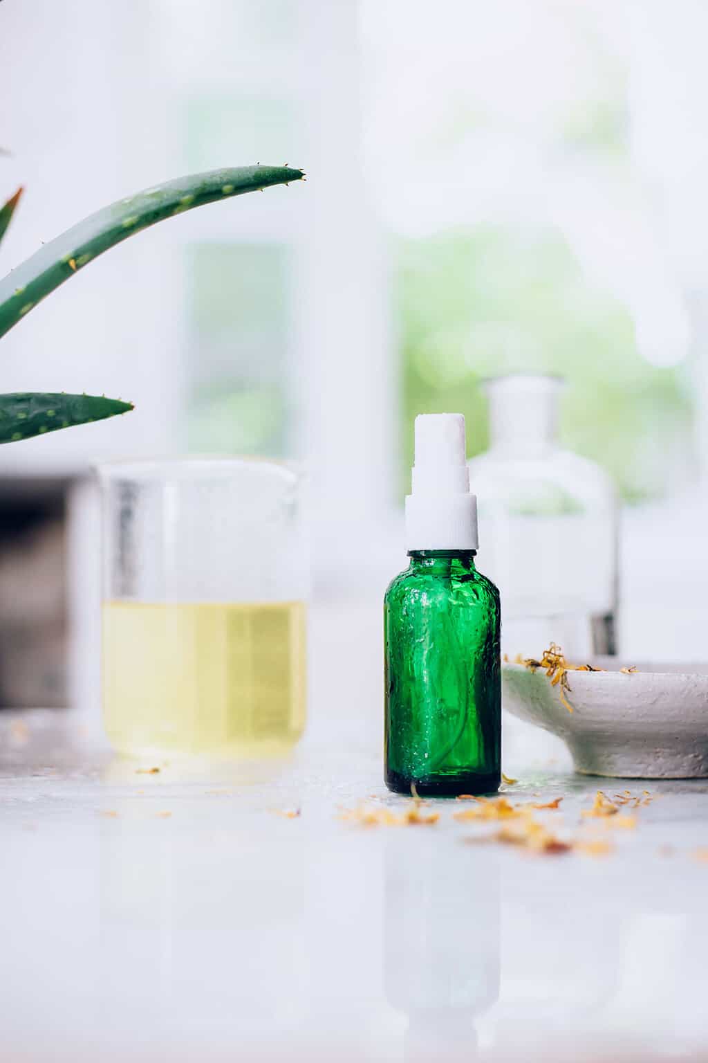 Tame oily skin: green tea face mist with witch hazel