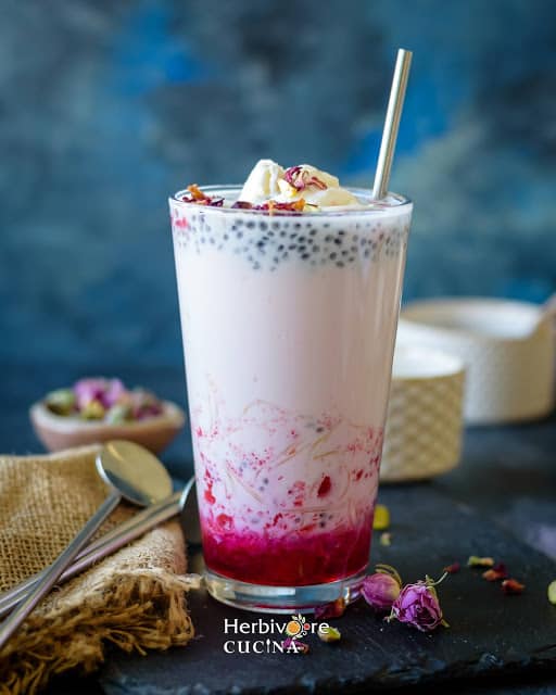 Royal Rose Falooda - Herbivore Cucina