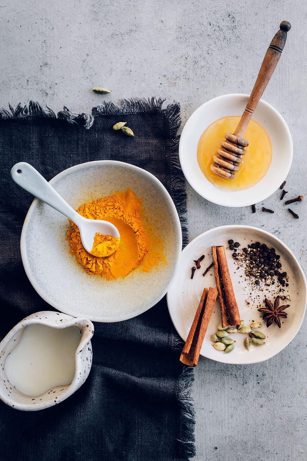 Ingredients for Chai Turmeric Latte