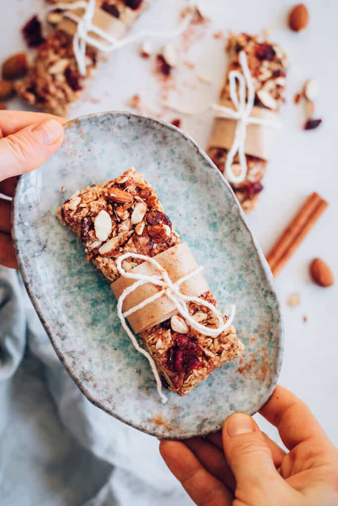 No Bake Almond Blueberry Granola Bars