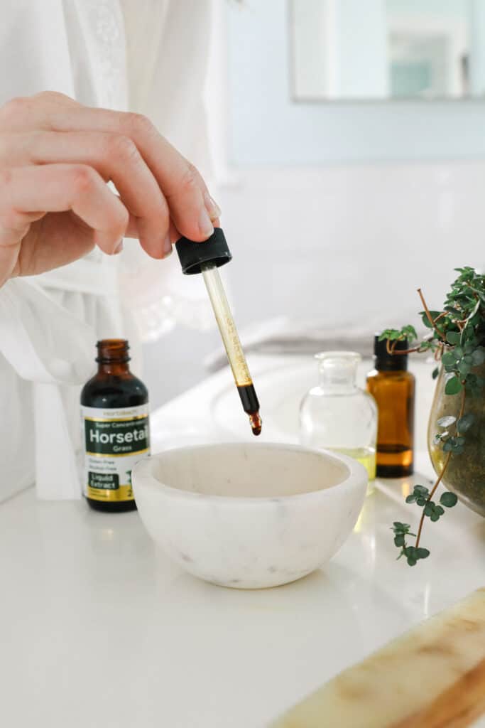 DIY Scalp oil with horsetail extract