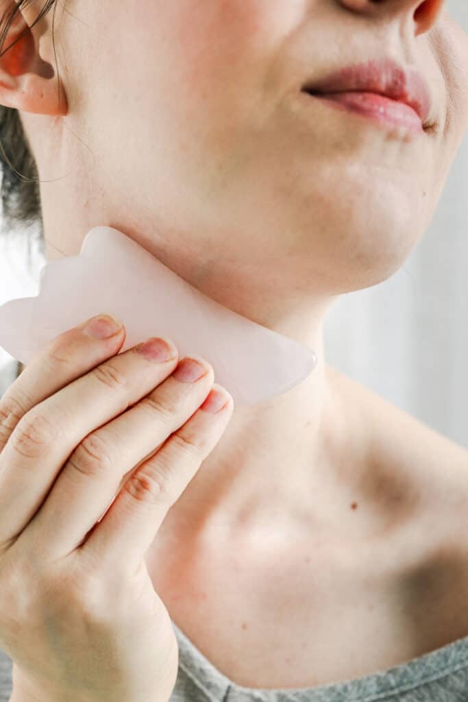 Gua Sha stone neck massage