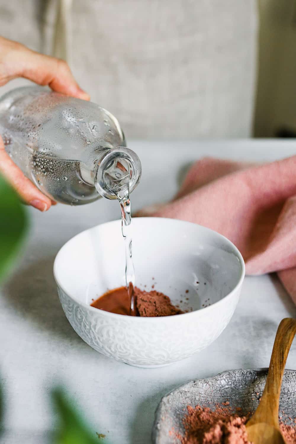 Combine pink salt and pink clay for melt and pour soap