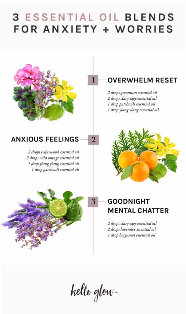 3 Essential Oil Blends for Anxiety + Worries | Hello Glow