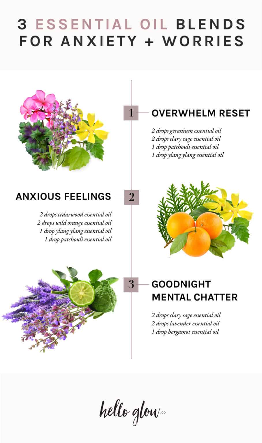 3 Essential Oil Blends For Anxiety + Worries | Hello Glow