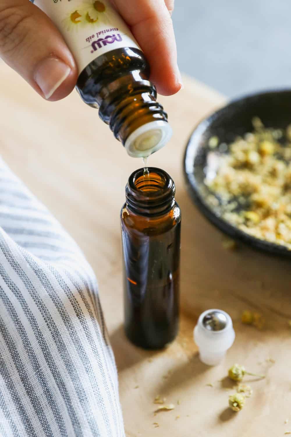 Making an essential oil roll on