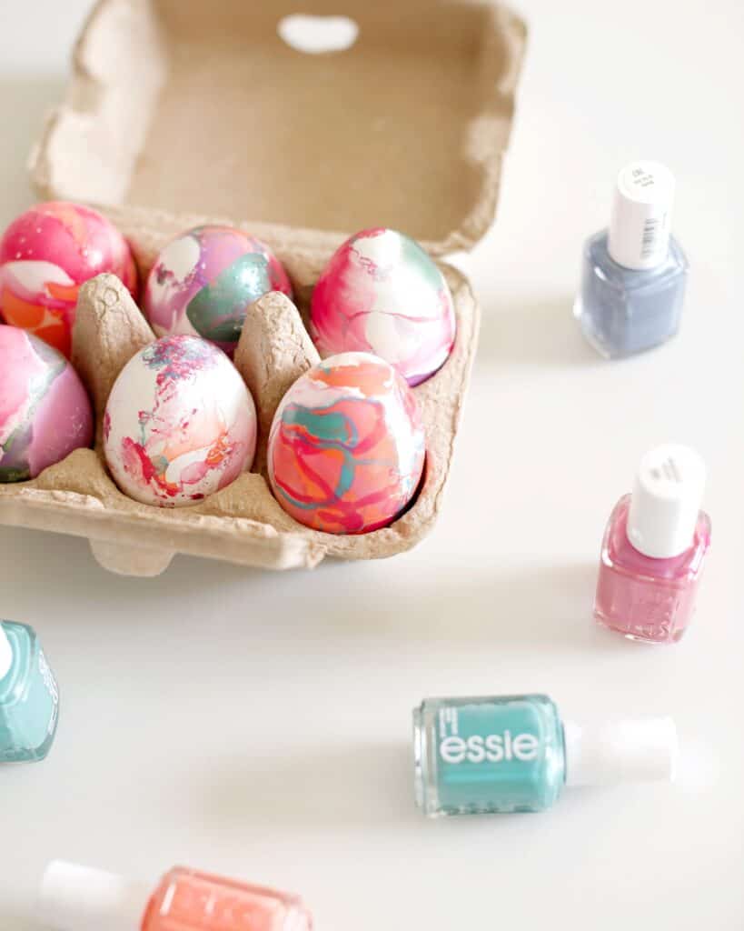 nail polish marbled eggs