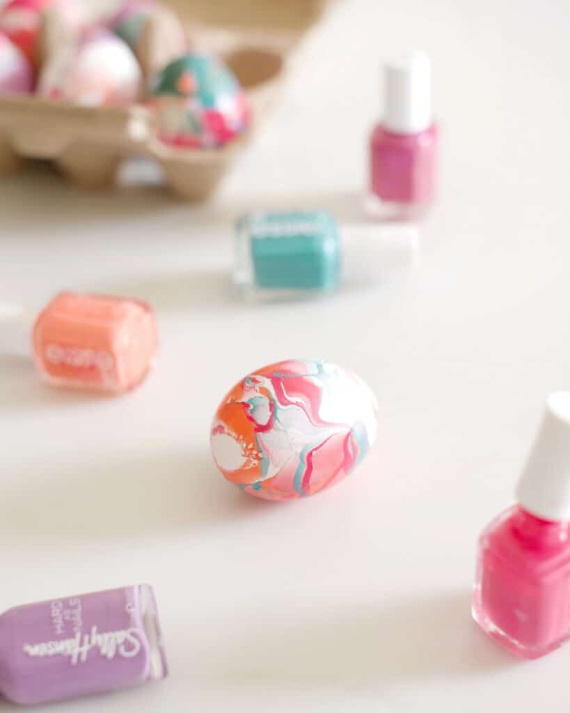 Use nail polish to decorate Easter Eggs