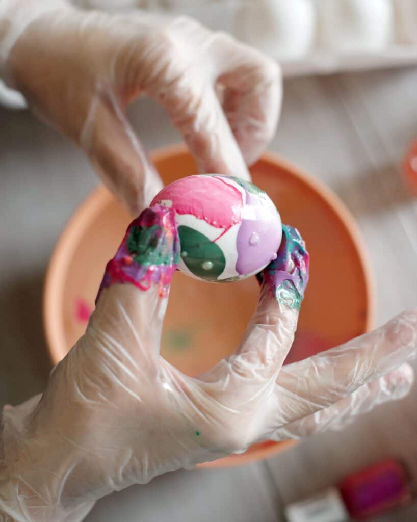 DIY Marbled Eggs with Nail Polish