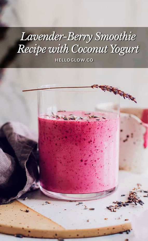 Lavender-Berry Smoothie Recipe with Coconut Yogurt | Hello Glow