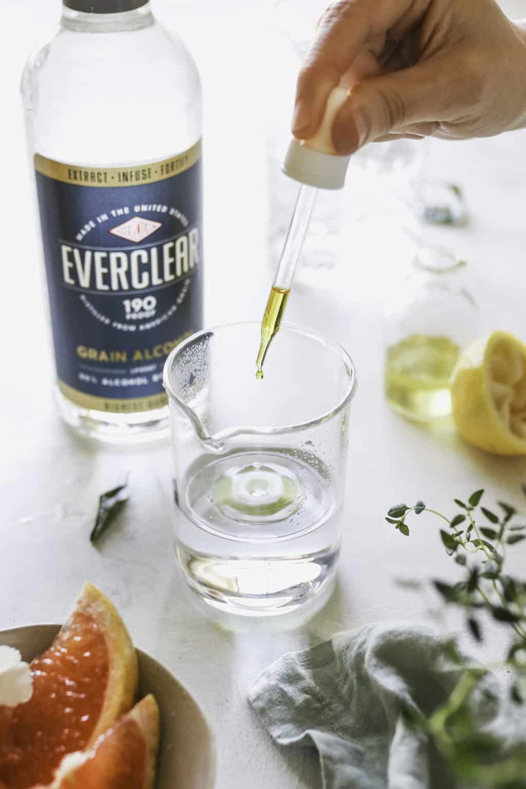 Combine Everclear + essential oils for spring perfume blends