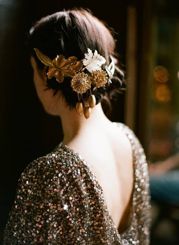 DIY Gold Hair Accessories - Once Wed