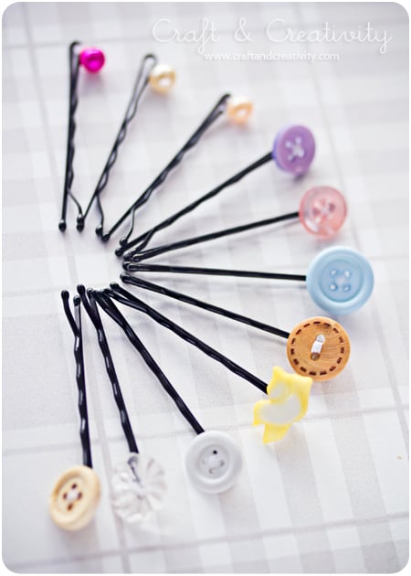 Bobby pins and old buttons - Craft and Creativity