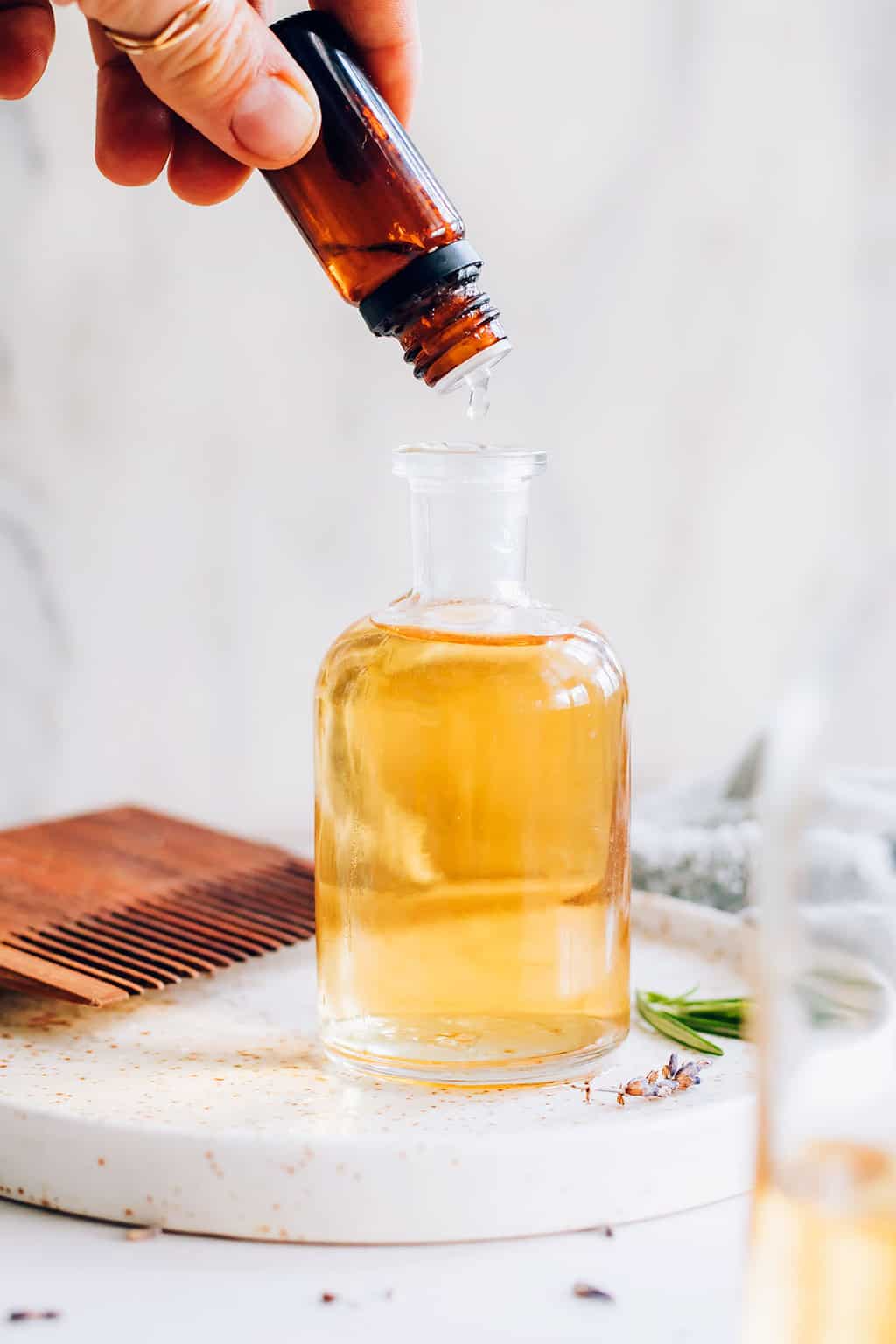 Castor oil and essential oils to help grow hair