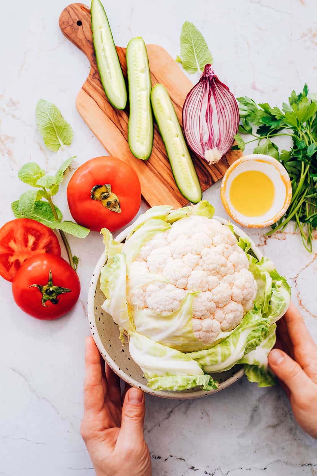 How to make cauliflower rice salad