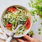 Zuchinni Noodles with Cilantro Pesto