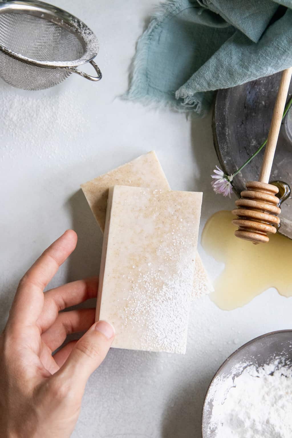 With a hydrating combination of ingredients to heal dry, irritated and sensitive skin, this DIY goat milk soap is just what you need this winter.