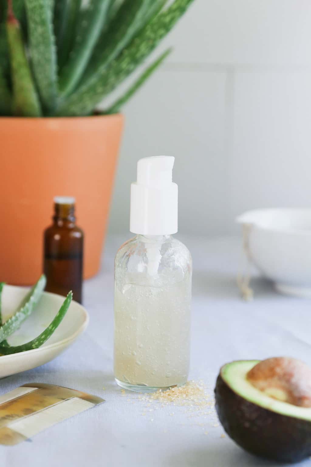 Aloe vera nourishes hair, softens strands and even helps tackle dandruff, making it the perfect base for this homemade aloe hair gel recipe.