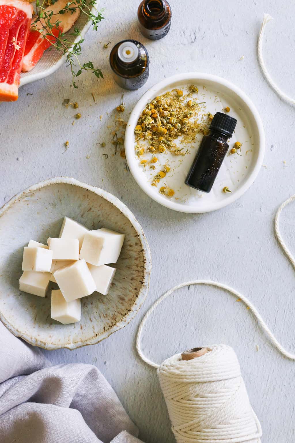 Ingredients for Making Soap on a Rope Recipe