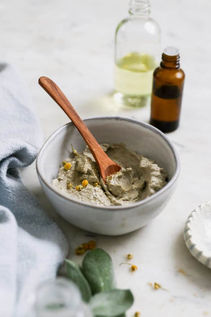 This DIY clay hair mask is chock full of hair helpers like chamomile, neem and castor oil, to soften locks and nourish the scalp