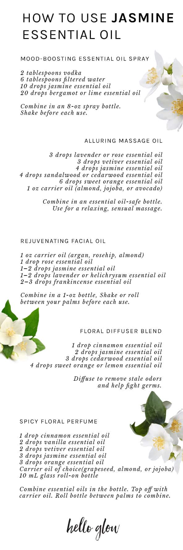 How to use jasmine essential oil - Hello Glow
