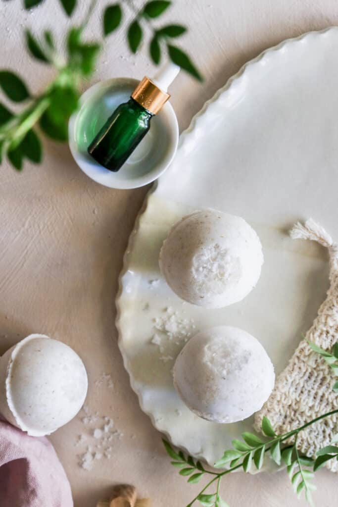 These CBD bath bombs combine the relaxing effects of CBD with skin-soothing + hydrating effects of lavender essential oil, Epsom salt and coconut oil.