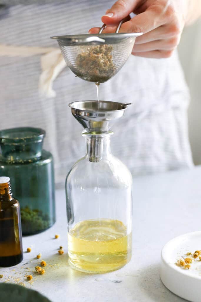 Unwind With This DIY Calming Chamomile Bath Oil | Hello Glow