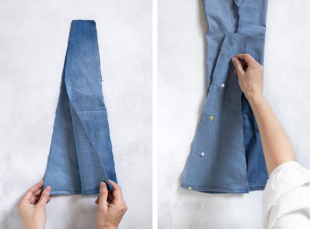 how to make bell bottom jeans with fabric