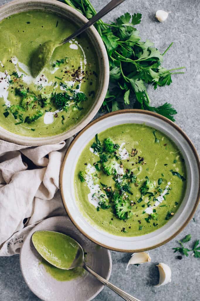 A healthier version of cream of broccoli soup