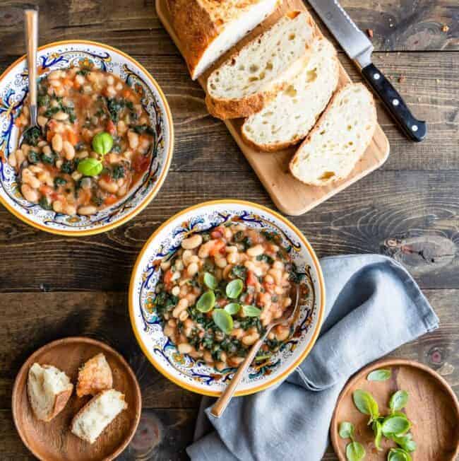 Tuscan Bean Soup Made in the Slow Cooker