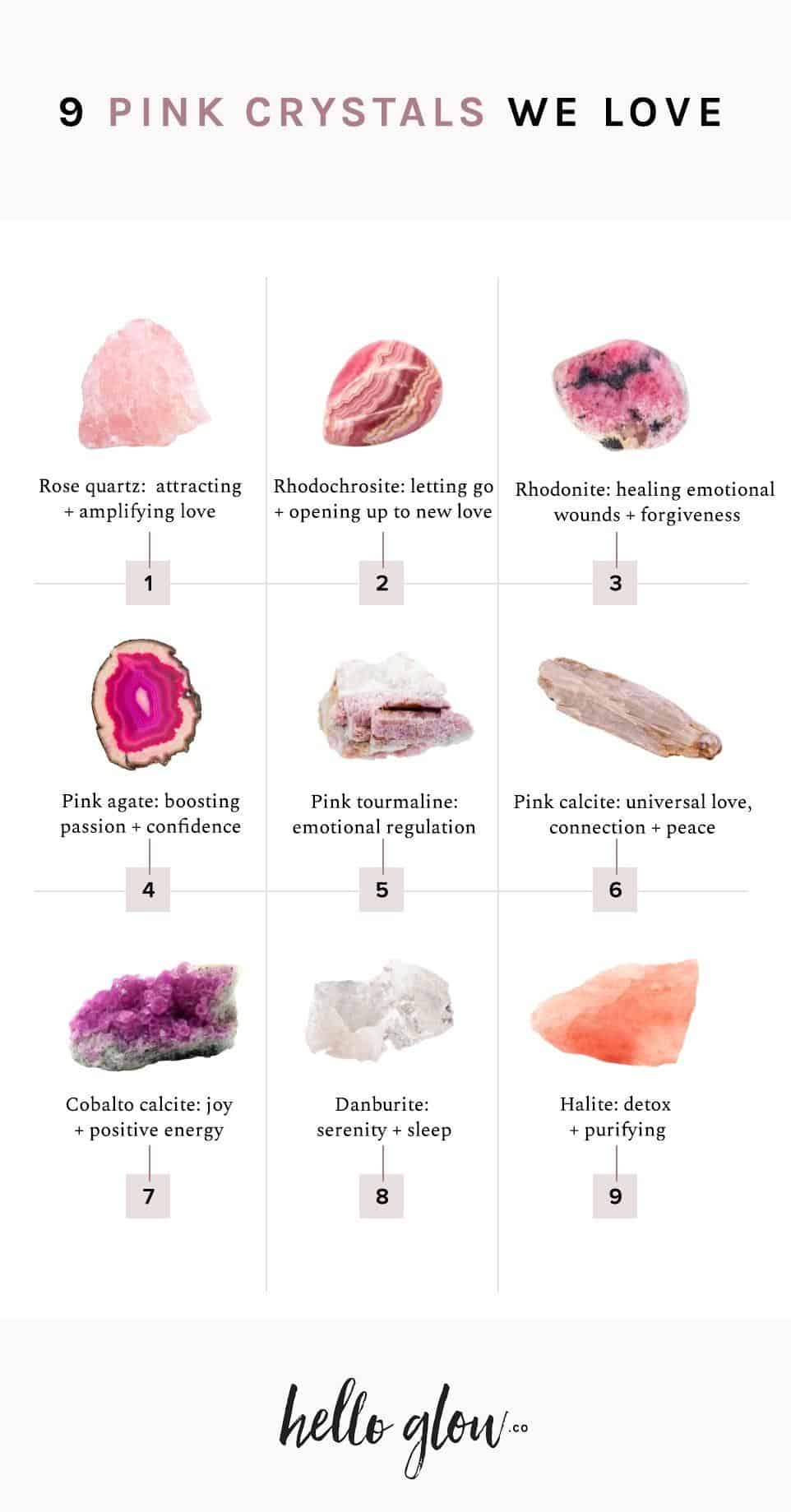 9 pink crystals we love - Hello Glow