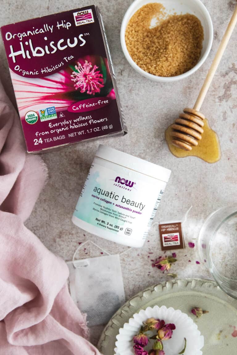 BeautyBoosting Hibiscus Tea Bombs with Collagen + Pearl Powder Hello